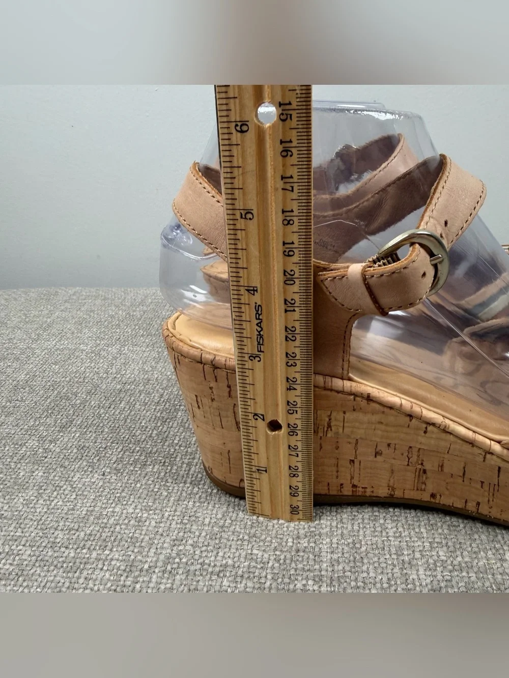 Born Cork Platform Leather Twist Strap Comfort Wedge Sandals Size 8 D58141 Boho